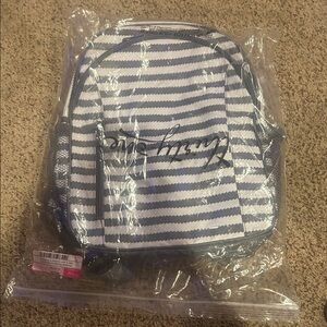 thirty-one Gray and White Striped Backpack